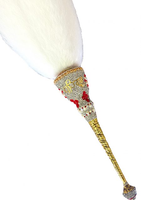 Red Swarovski Work Chaur/Chavar/Chawar sahib 12 inches long